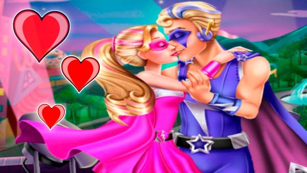 Игра романтический поцелуй Барби