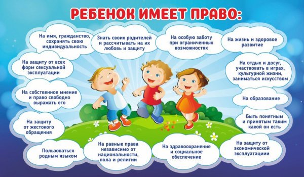 Стенд по правам ребенка в детском саду