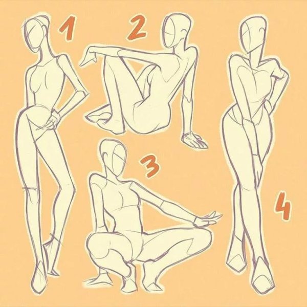 Позы для рисования женские