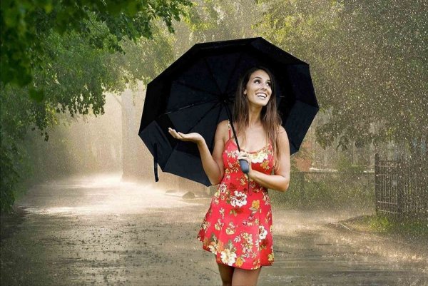 Картинки зонтики и девушка (48 фото)