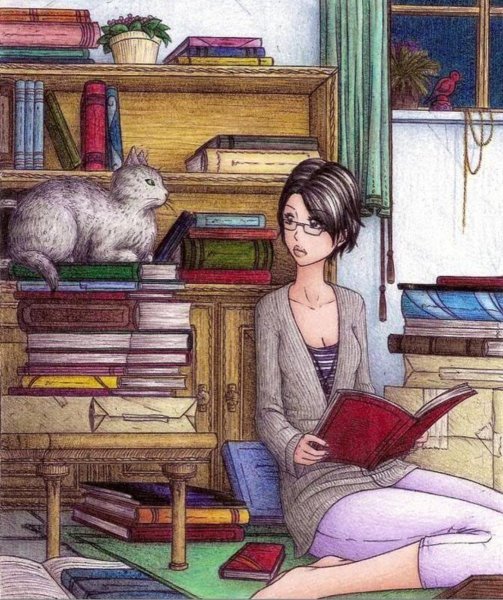 Картинки девушка с книжкой (45 фото)