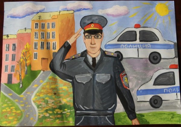 Рисование милиционер