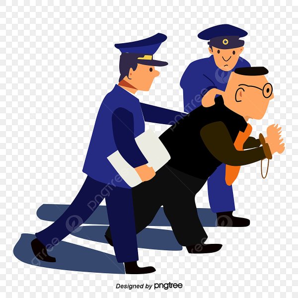 Полиция и преступник иллюстрация