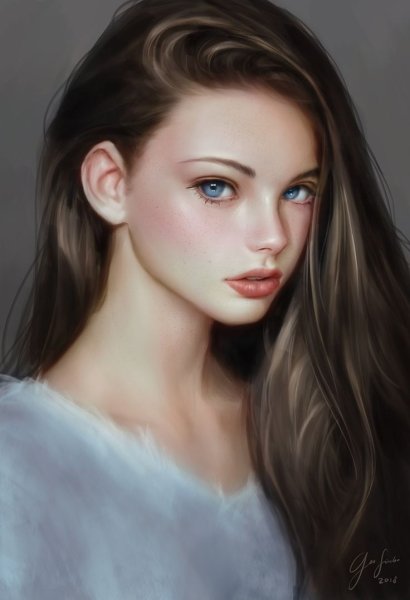 Женское лицо арт