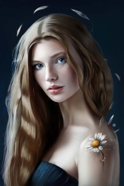 Серьезная девушка арт