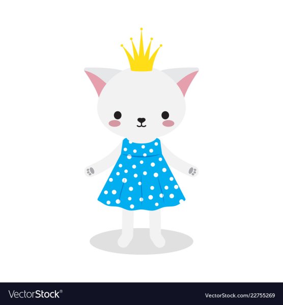 Котенок принцесса вектор