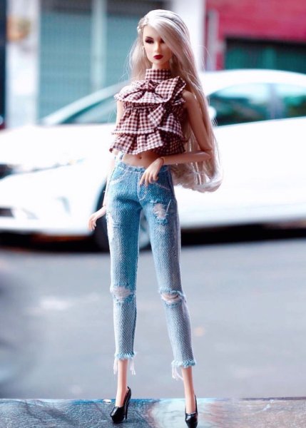 Barbie джинсы для куклы Барби dmd38/cfx89