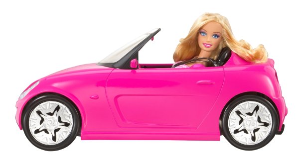 Набор с куклой Barbie кабриолет Фиат 500с, 29 см, y6857