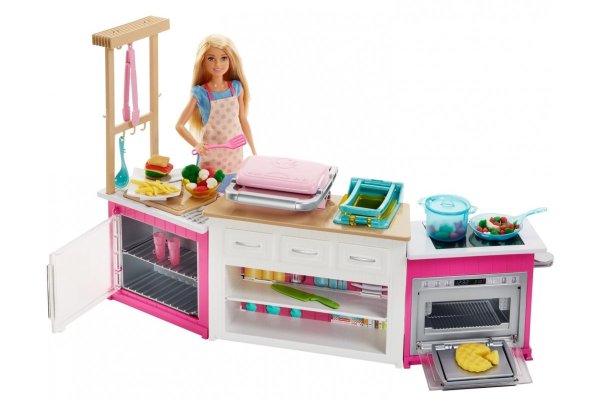 Набор с куклой Barbie супер кухня, frh73