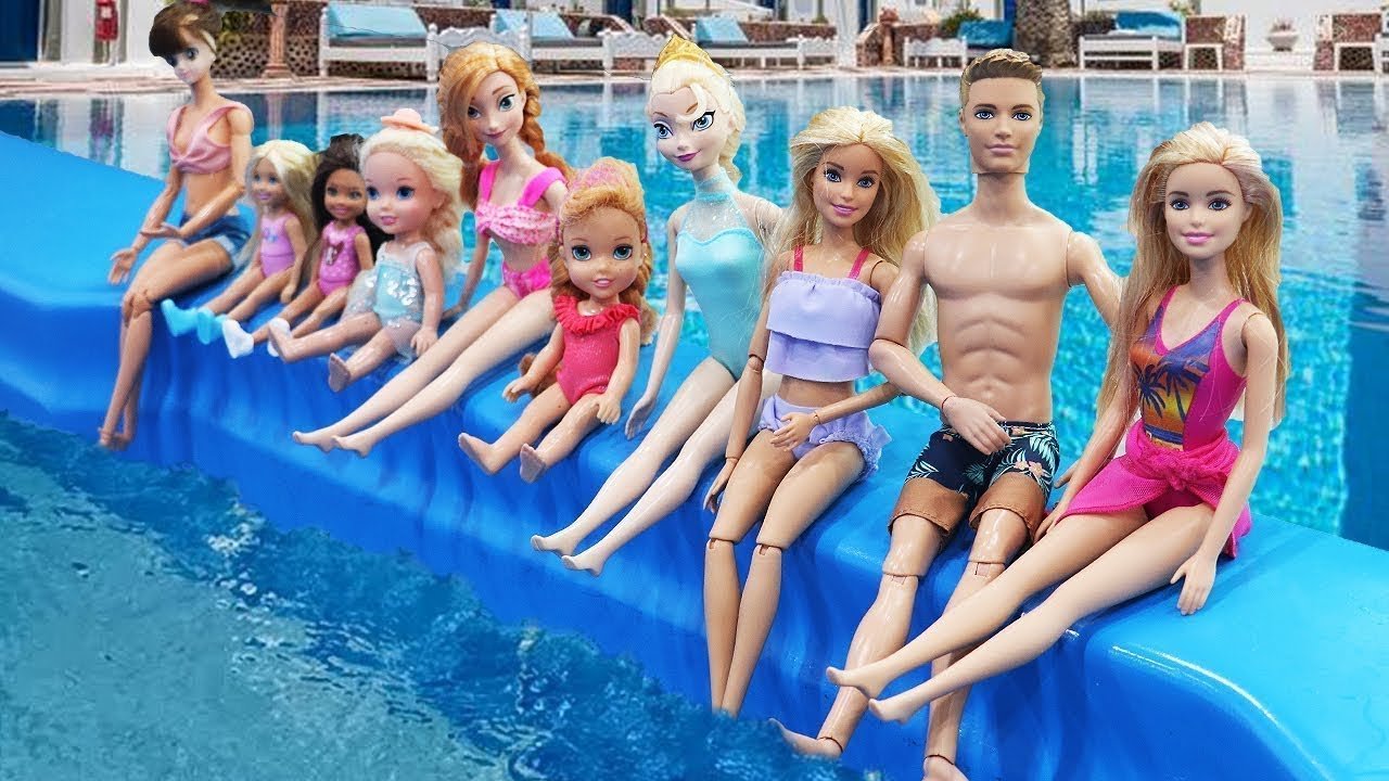 Детский круглый надувной бассейн, для девочки - кукла Барби