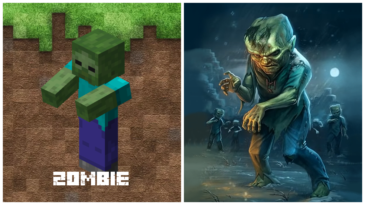 Искусство зомби в мире Minecraft