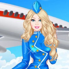 Игры для девочек одевалки Барби стюардесса
