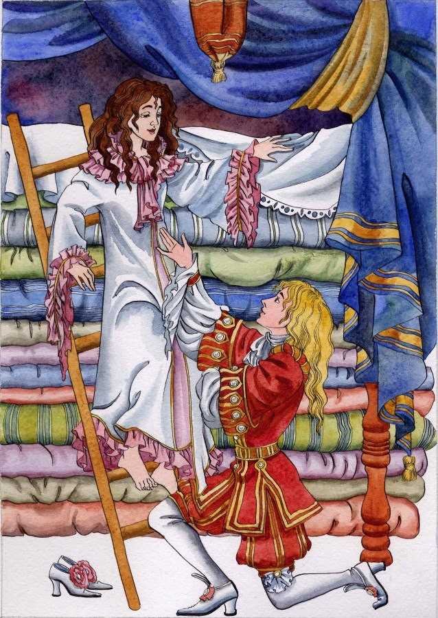 Иллюстрация к сказке принцесса на горошине