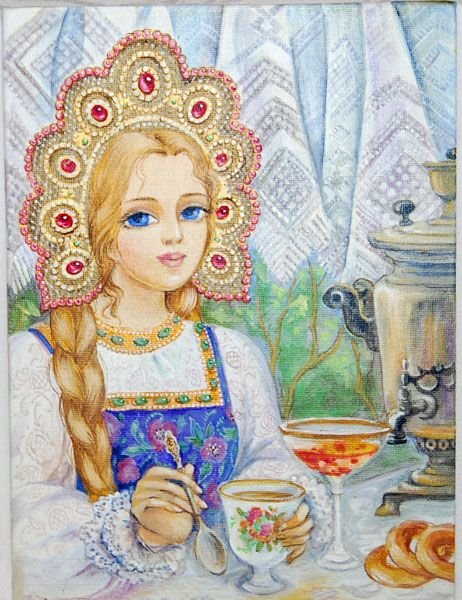 Русская красавица рисунок