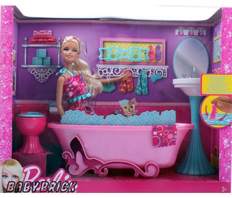 Кукла Барби Barbie ванная комната игровой набор
