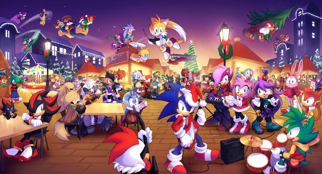 Enya nova sonic. Sonic the Hedgehog. Sonic the Hedgehog новый год. Эми Роуз 2020. Рождество Соника.