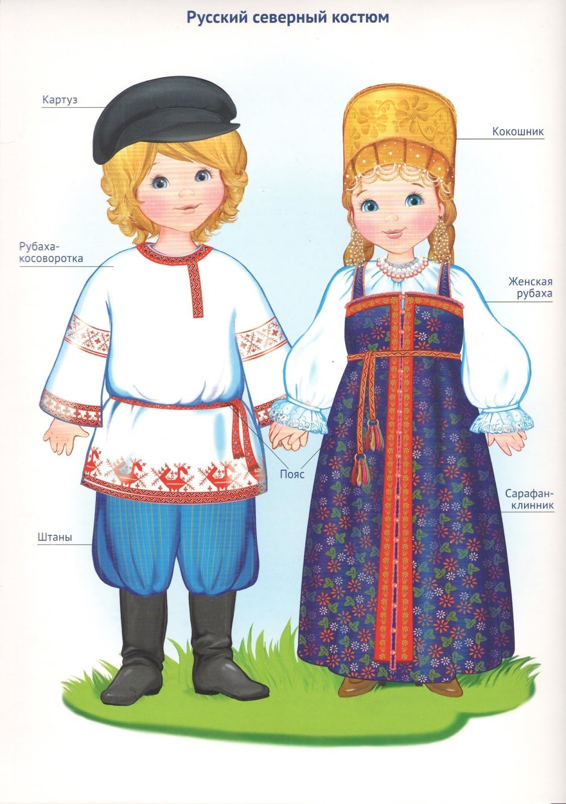 женский русский национальный костюм раскраска | Дзен