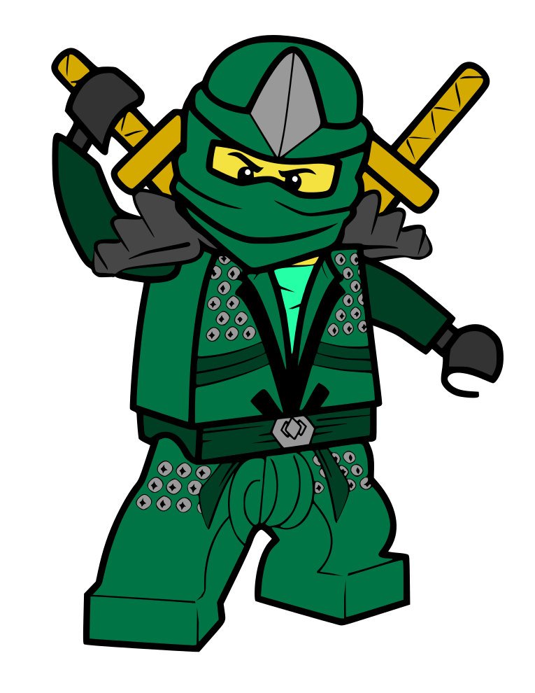 Раскраска Зеленый ниндзя Лего Ниндзяго