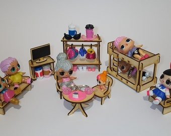 Мебель для кукол ЛОЛ и домик своими руками