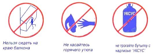 Условные знаки домашней опасности