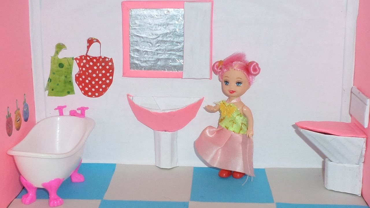 Мебель для кукол Огонек Ванная комната зелёная Конфетти