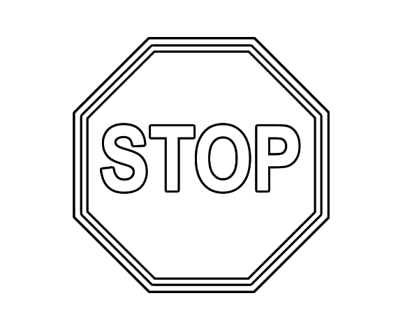 Знак стоп раскраска