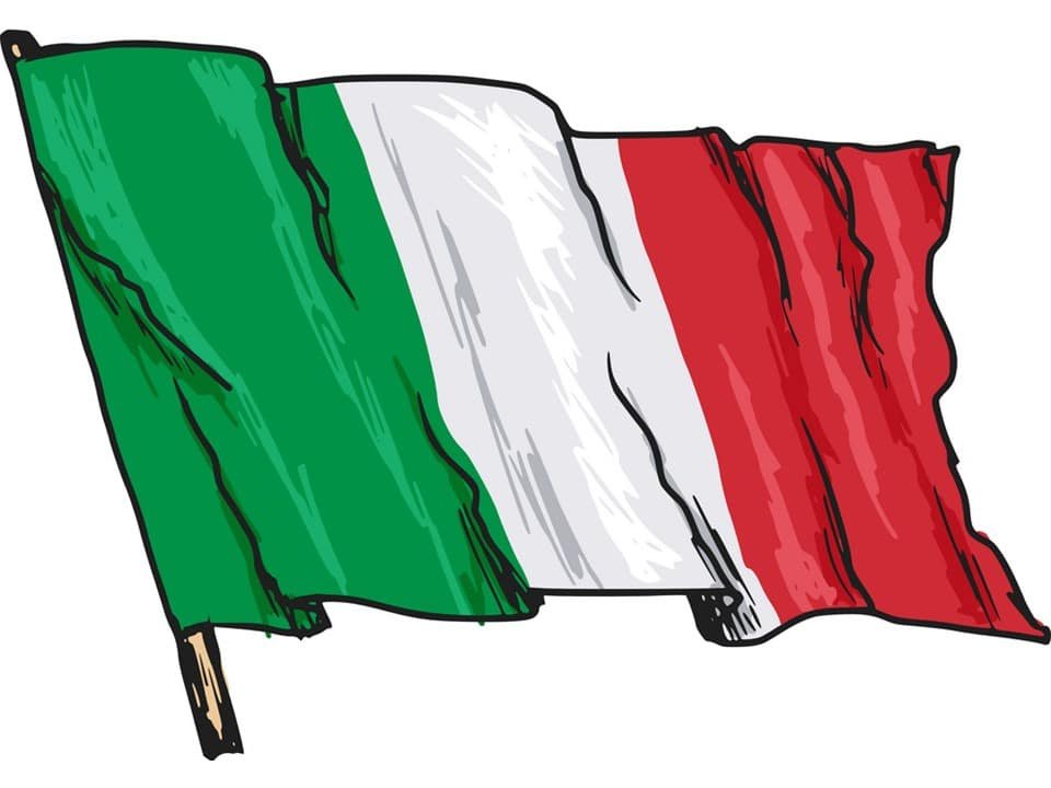 Скачать векторную картинку Развевающийся флаг Италии бесплатно!