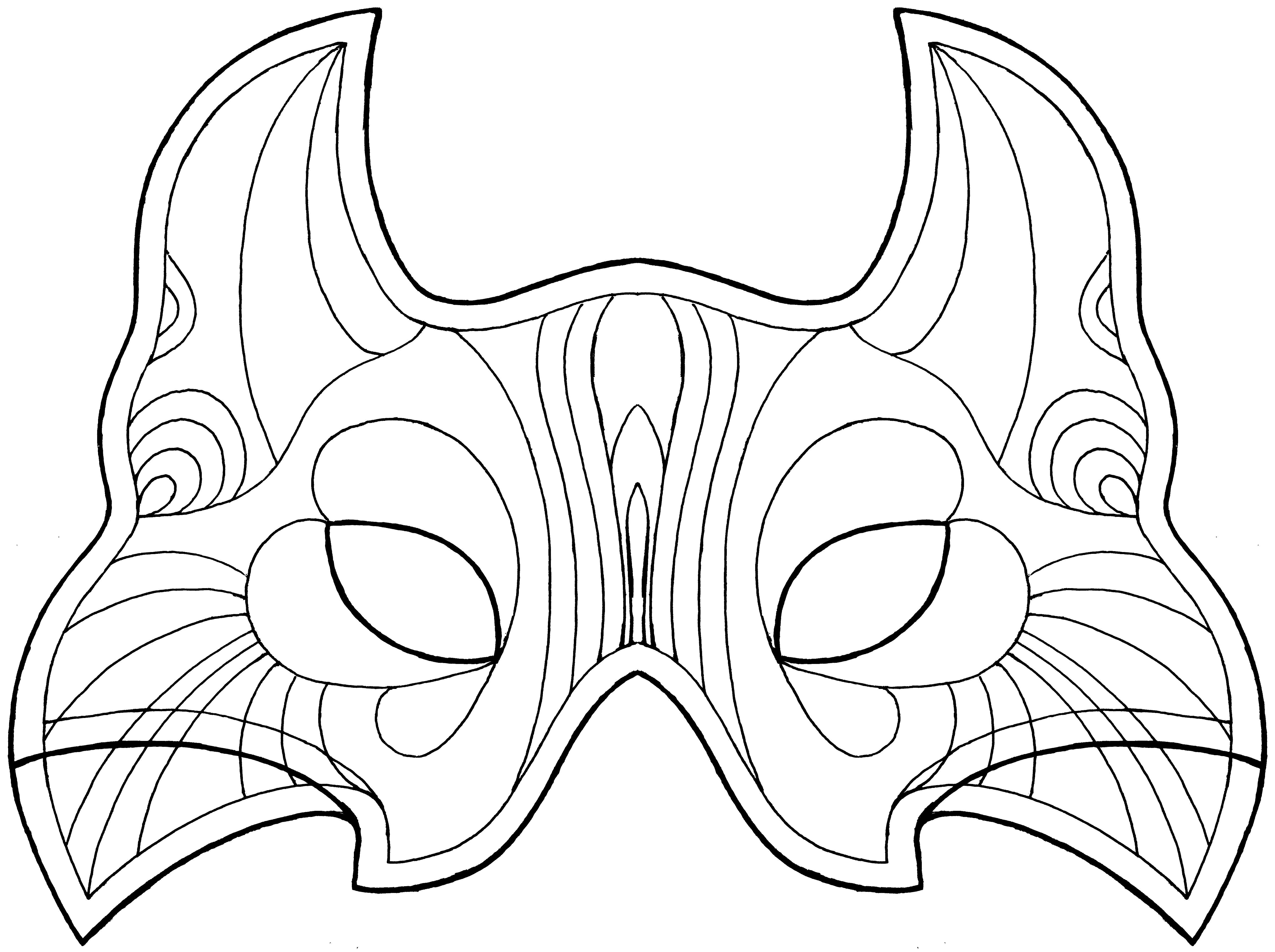 Раскраска Карнавальная маска. Бесплатно распечатать раскраски