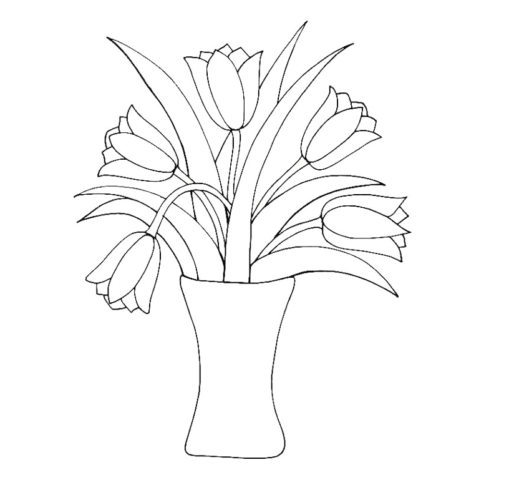 Раскраска Цветы в вазе