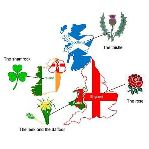 Части Соединенного королевства Великобритании символы