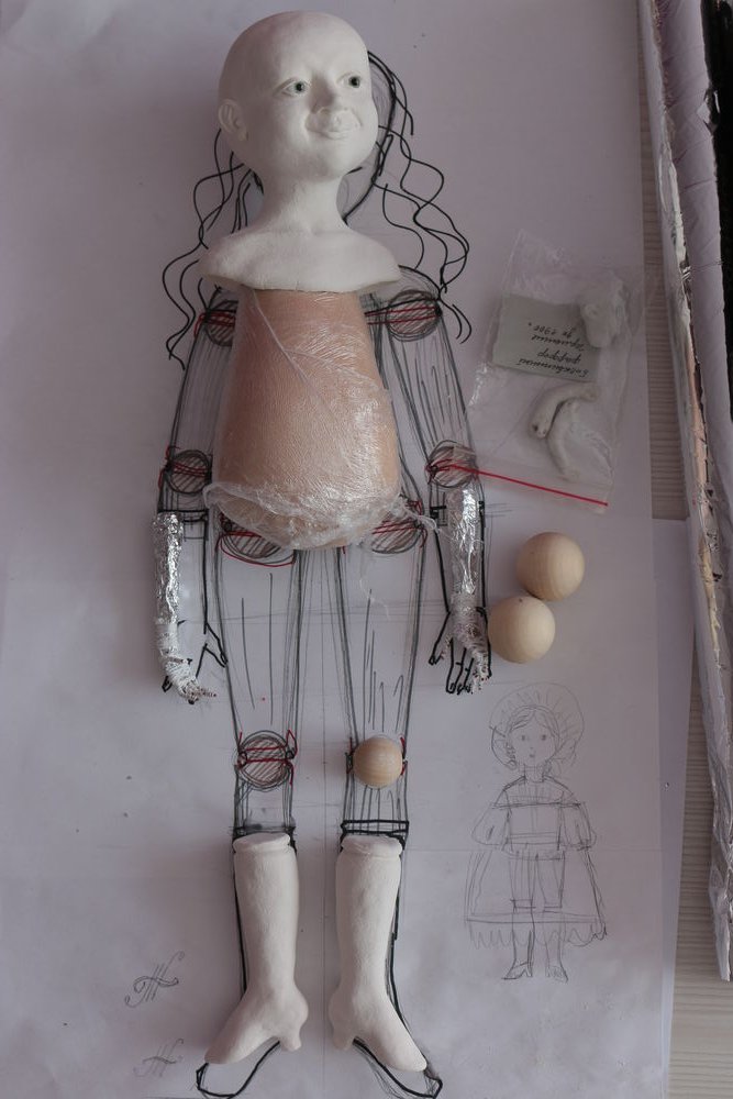 как сделать куклу мастер класс, фарфоровая шарнирная кукла