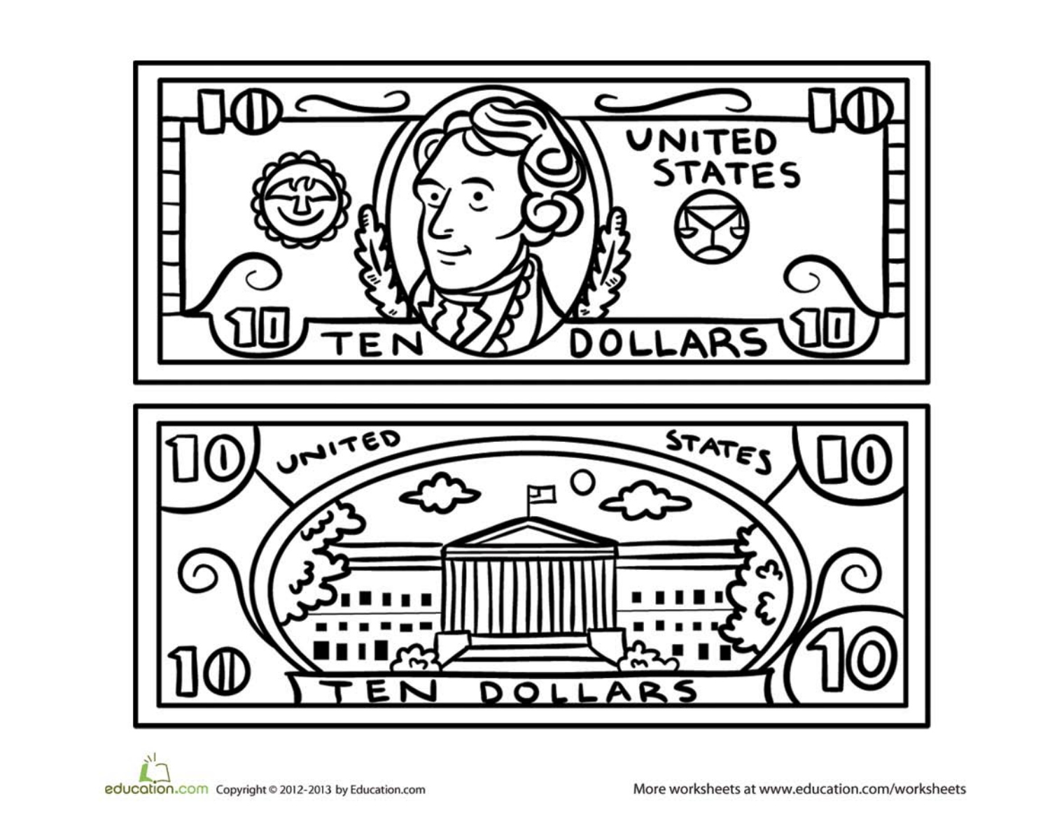 Раскраски Деньги — Распечатывайте бесплатно