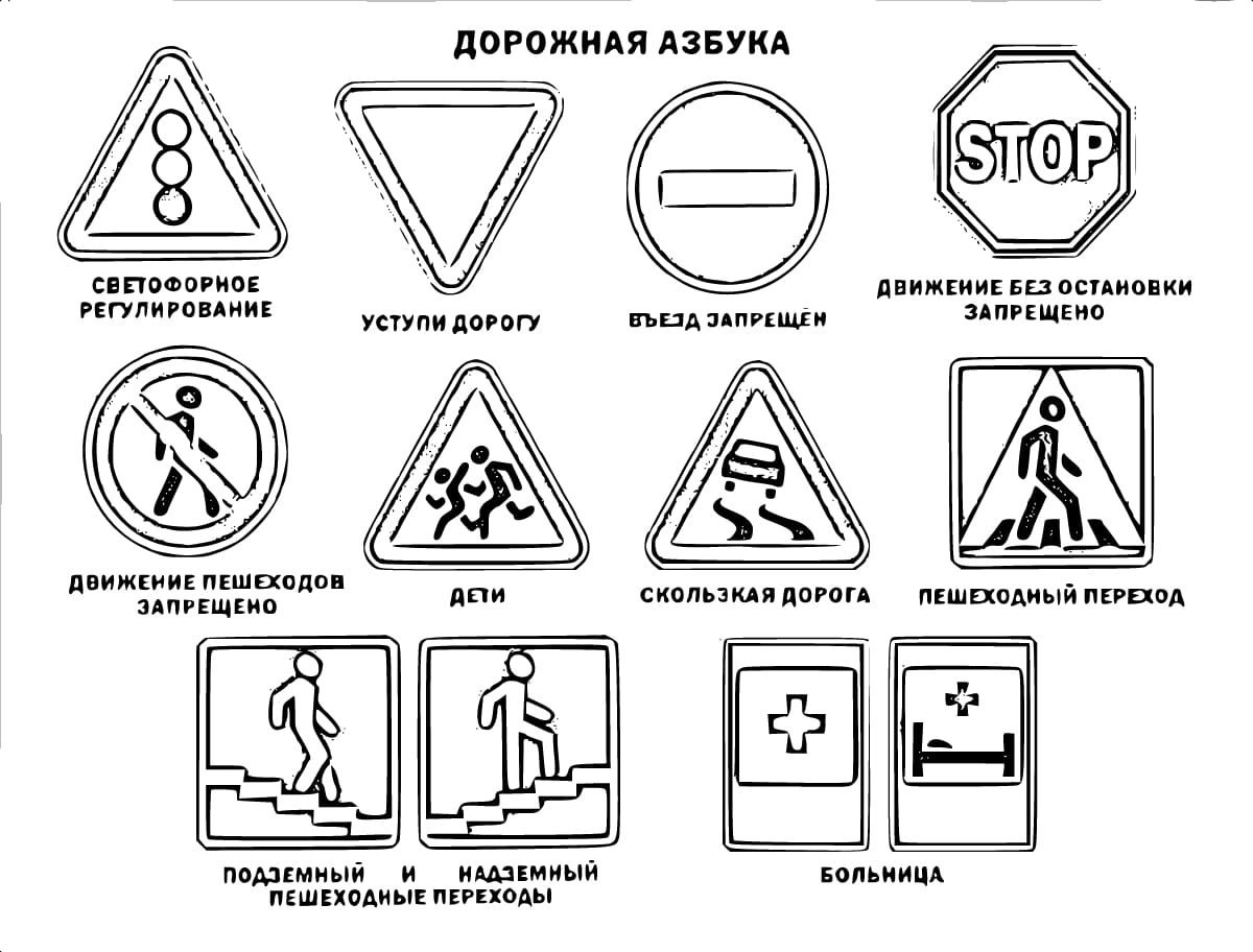 § 1. Предупреждающие знаки (изображения)