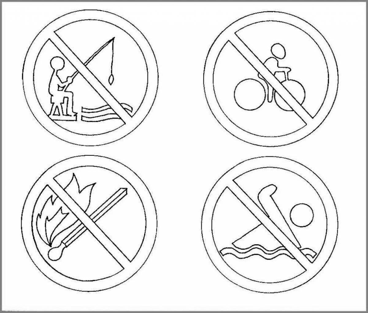 Какой знак можно нарисовать. Запрещающие знаки. Безопасность детей раскраски для детей. Знаки раскраска. Запрещающие экологические знаки раскраска.