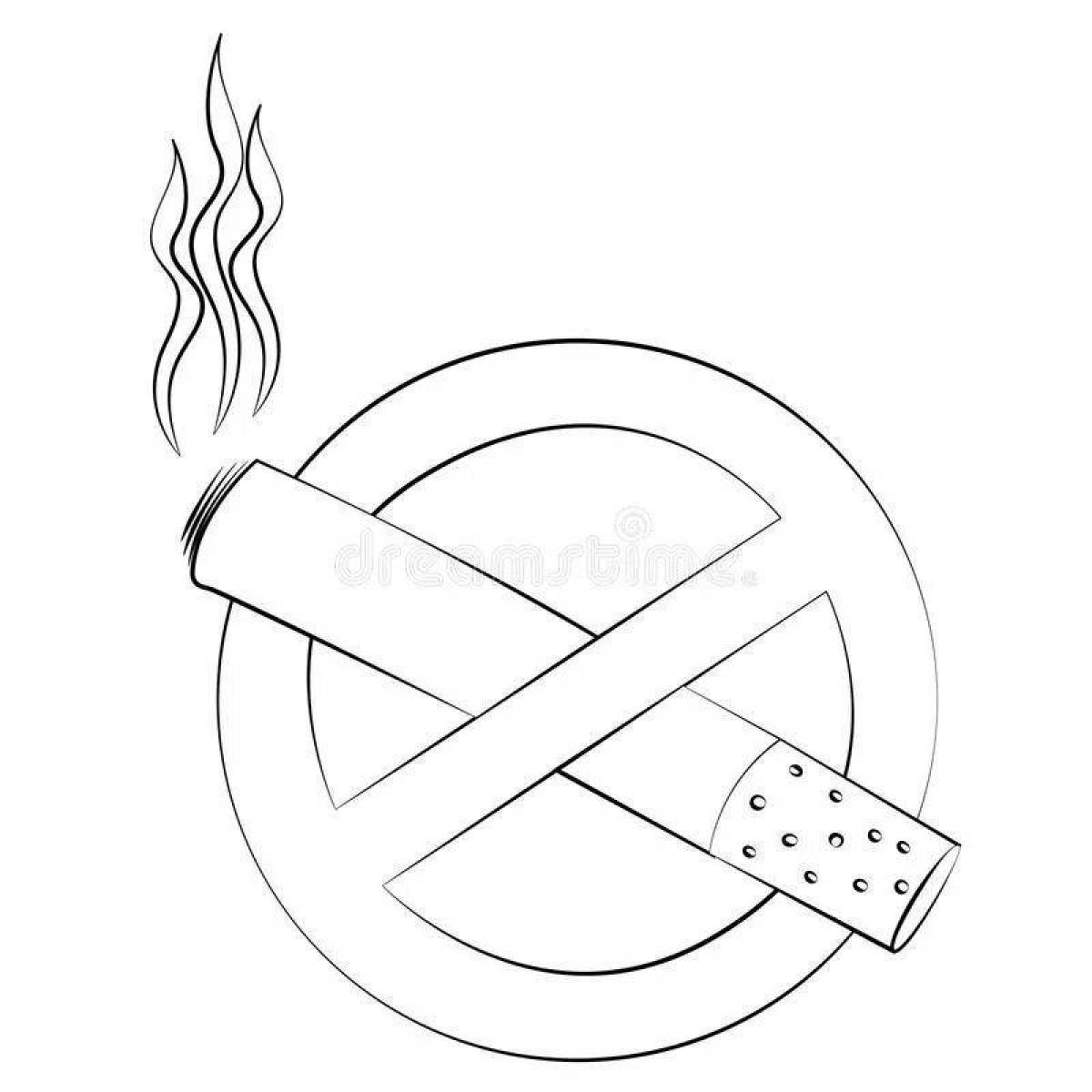 раскраска Всемирный день без табака, 31 мая. Знак не курить