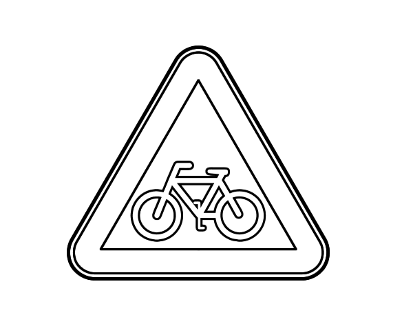 Знак велосипедная дорожка для раскрашивания