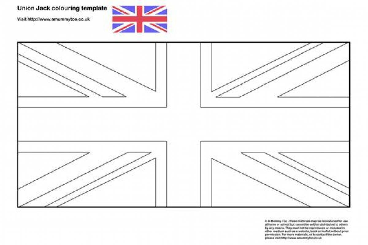 Британский флаг Раскраски распечатать бесплатно.
