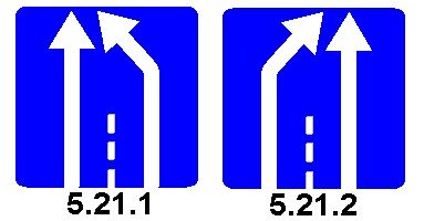 Знак сужение дороги 5.15.5
