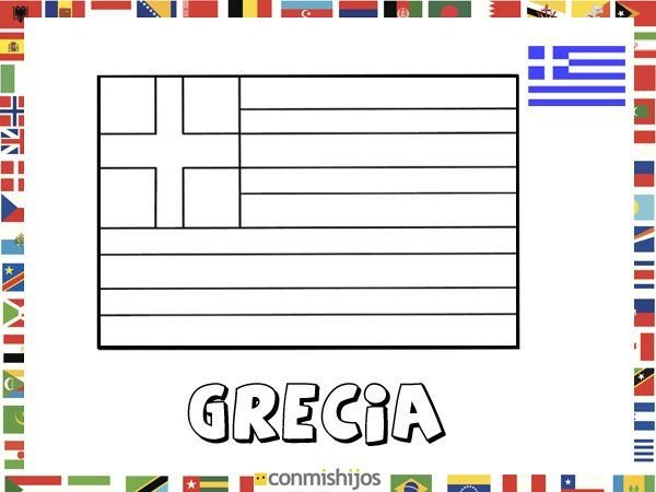 Флаг Греции раскраска