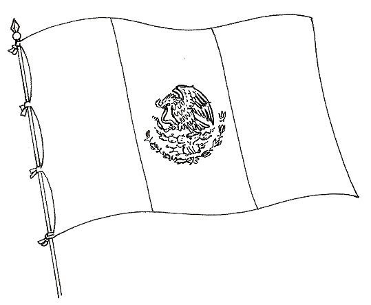 Флаги раскраска для детей Mexico