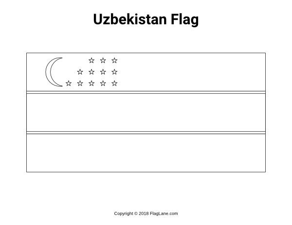 Флаг Узбекистана раскраска