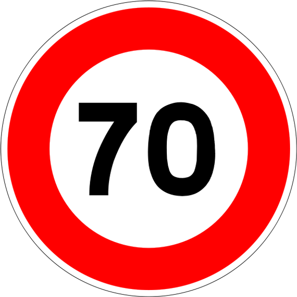 Ограничение скорости 70