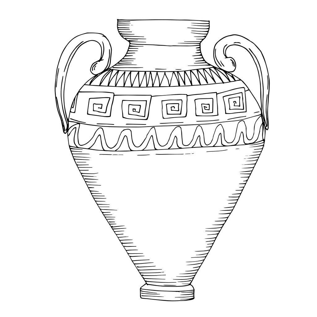 Мультяшная подводная греческая ваза амфора сказочный дом - рисунок в векторном формате