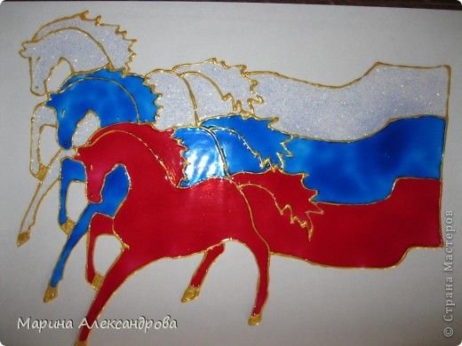 Цветные трафареты ко Дню России