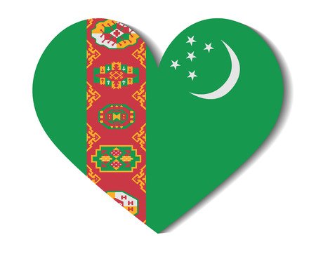 Флаг Туркмении сердце