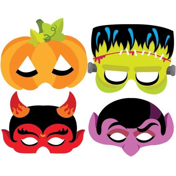 Бумажные маски для Хэллоуина