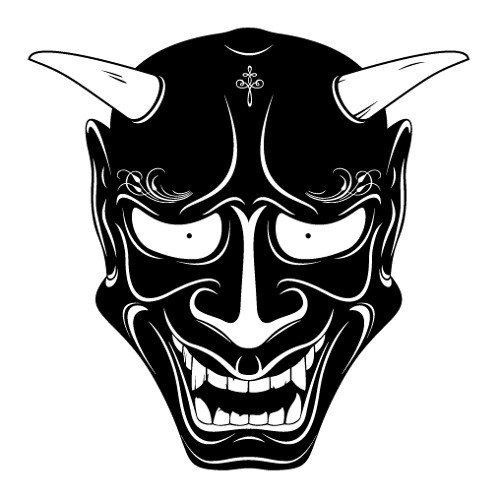 Японская маска демона Ханья вектор