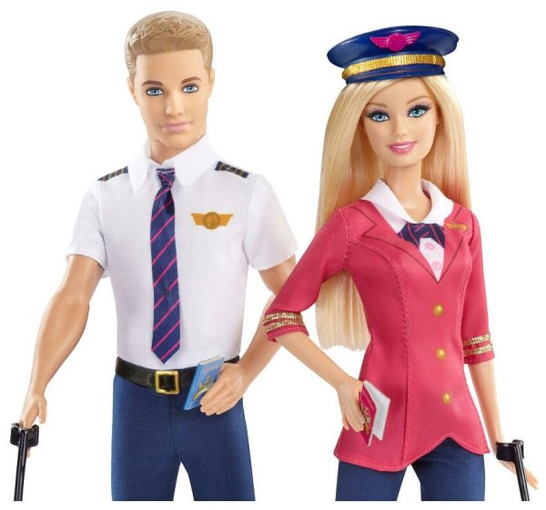 Набор кукол Barbie пилоты Кен и Барби, 29 и 30 см, ccy12
