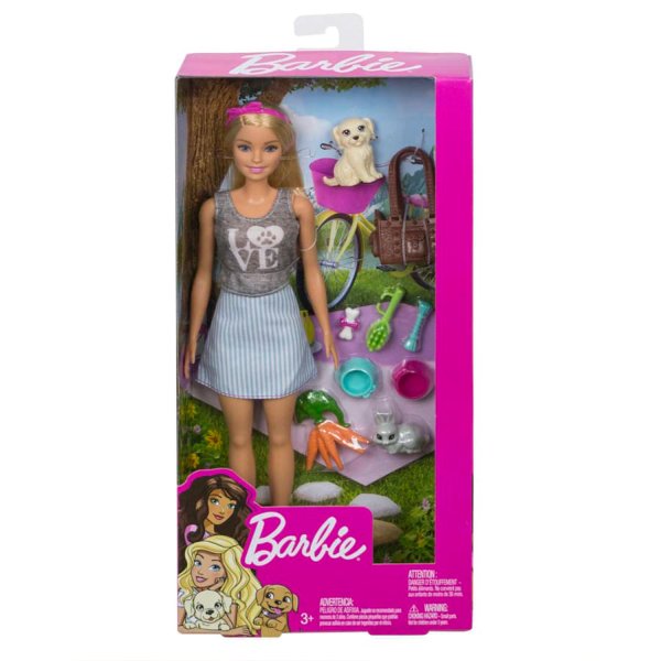 Игровой набор Barbie питомцы блондинка fpr48