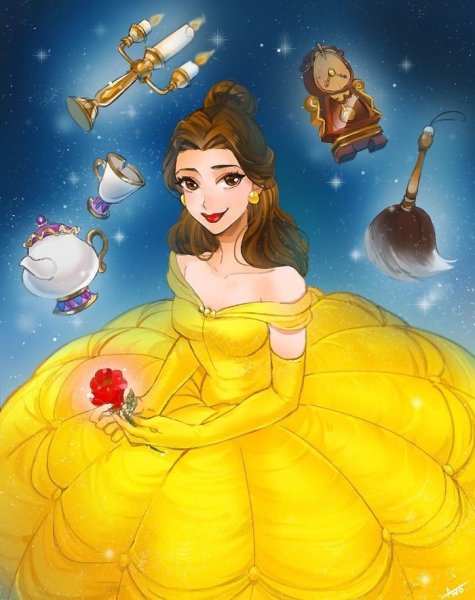 Illustrator Disney Белль
